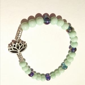 Mint Green Bracelet Glass beads New